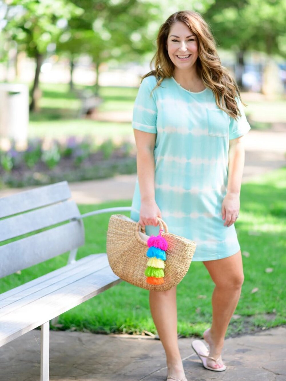 Cabana Life Aqua Tie-Dye Dress Relaxed Covering Up UPF 50+ Size L